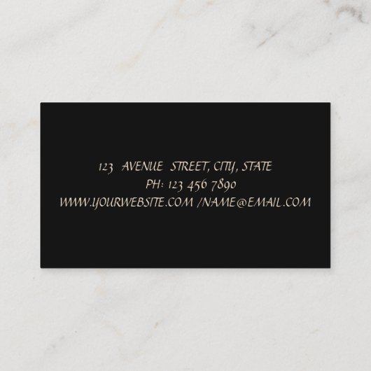 Eleganter Luxus Black Palm Blätter Blume Visitenkarte (Rückseite)