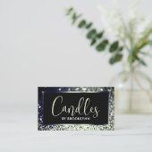 Eleganter Luxus Bluish Silver Sparkling Glitzer Visitenkarte (Stehend Vorderseite)