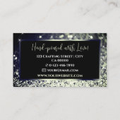 Eleganter Luxus Bluish Silver Sparkling Glitzer Visitenkarte (Rückseite)