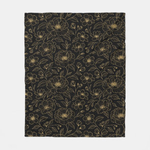 Eleganter Luxus-Blumen-Seamless Fleecedecke