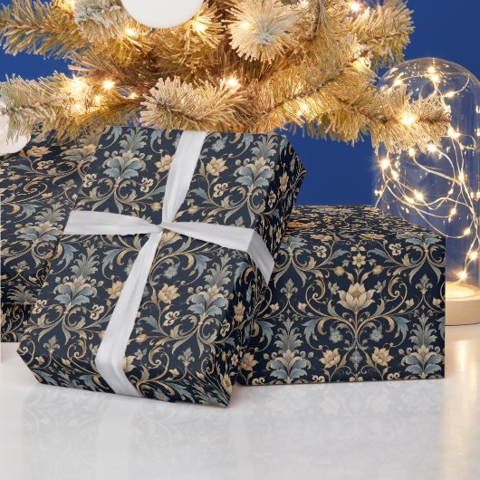 Eleganter Luxus Blumenfiligran Geschenkpapier (Feiertage)