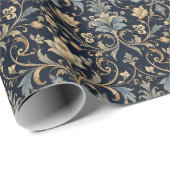 Eleganter Luxus Blumenfiligran Geschenkpapier (Rolleneckpunkt)