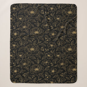 Eleganter Luxus-Blumennahtlos Sherpadecke