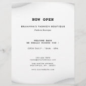 Eleganter Luxus Boutique Weißer Schwarzer Flyer (Hinten)