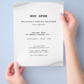 Eleganter Luxus Boutique Weißer Schwarzer Flyer (Hand)