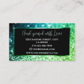 Eleganter Luxus Bright Green Sparkling Glitzer Visitenkarte (Rückseite)