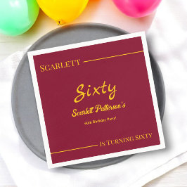 Eleganter Luxus Burgund und Gold Moderne Geburtsta Serviette