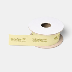 Eleganter Luxus Champagner Gold Custom Logo Satinband