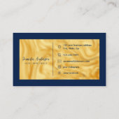 Eleganter Luxus Chic Gold Blue Agate Social Media Visitenkarte (Rückseite)