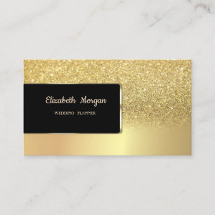 Eleganter Luxus Chic Gold Glitter Bokeh Ombre Visitenkarte