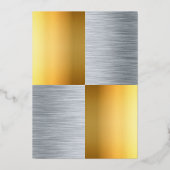 Eleganter Luxus Chic Moderne Hochzeit Silber und G Folieneinladung (Rückseite)