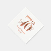 Eleganter Luxus Chic Rose 70. Geburtstag Serviette (Ecke)