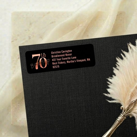 Eleganter Luxus Chic Roségold 70. Geburtstag
