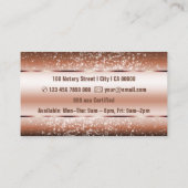 Eleganter Luxus Copper Luxe Border Glitzer Stars Visitenkarte (Rückseite)
