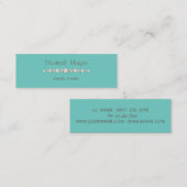 Eleganter Luxus, Diamanten, Pearls Mint Green Mini Visitenkarte (Vorne/Hinten)