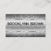 Eleganter Luxus Dunkelgrauer Glitzer Stars Luxe Visitenkarte (Vorderseite)