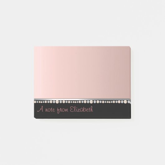 Eleganter Luxus einfach, Diamanten, Perlen Post-it Klebezettel (Vorderseite)