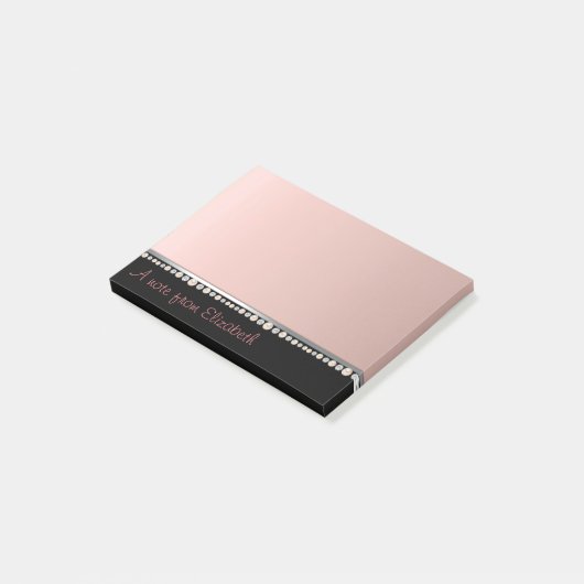 Eleganter Luxus einfach, Diamanten, Perlen Post-it Klebezettel (angewinkelt)