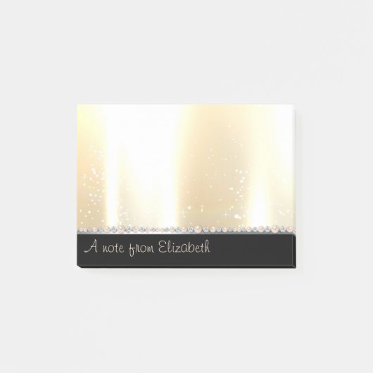 Eleganter Luxus einfach, Diamanten, Perlen Post-it Klebezettel (Vorderseite)