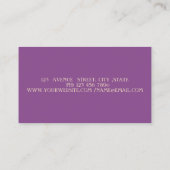 Eleganter Luxus einfach, violett Visitenkarte (Rückseite)