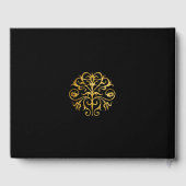 Eleganter Luxus einfache Schwarz-Gold-Hochzeit Gästebuch (Rückseite)