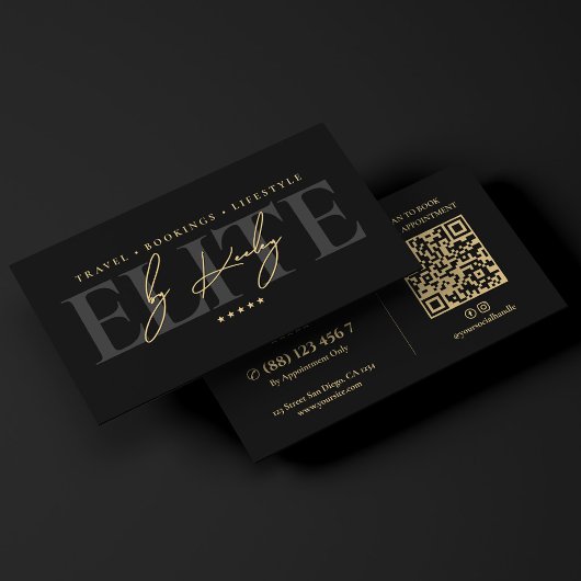 Eleganter Luxus-Executive-Concierge Schwarz Visitenkarte