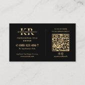 Eleganter Luxus-Executive-Concierge Schwarz Visitenkarte (Rückseite)