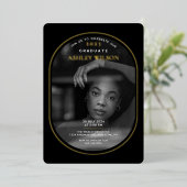 Eleganter Luxus Foto Abschluss Folieneinladung (Stehend vorne)