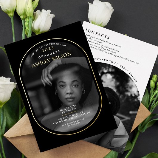 Eleganter Luxus Foto Abschluss Folieneinladung