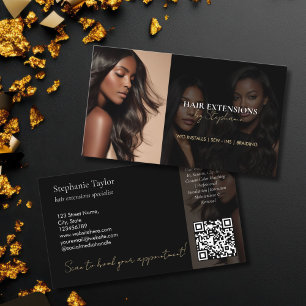 Eleganter Luxus-Friseur Extensions Wigs Foto Visitenkarte