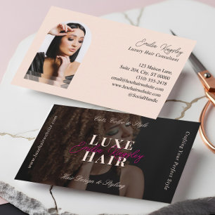 Eleganter Luxus-Friseur-Schönheitssalon Schwarz Ro Visitenkarte
