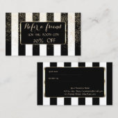 Eleganter Luxus gestreift, Confetti-Referenzkarte Empfehlungskarte (Vorne/Hinten)