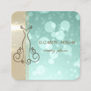 Eleganter Luxus Glamour, Falschgold, Bokeh, Spitze Quadratische Visitenkarte