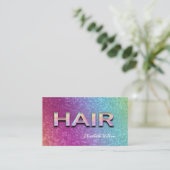 Eleganter Luxus glitschig farbenfroh HAIR holograf Visitenkarte (Stehend Vorderseite)