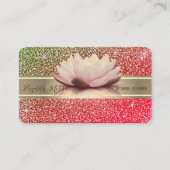 Eleganter Luxus-Glitzer, Goldrand, Lotus Ombre Visitenkarte (Vorderseite)