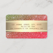 Eleganter Luxus-Glitzer, Goldrand, Lotus Ombre Visitenkarte (Rückseite)