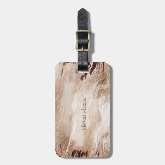 Eleganter Luxus Glitzer Marmor Gepäckanhänger (Vorderseite vertikal)