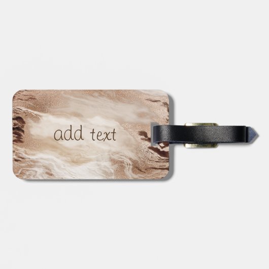 Eleganter Luxus Glitzer Marmor Gepäckanhänger (Rückseite horizontal)