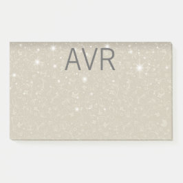 Eleganter Luxus-Glitzer mit weißem Gold Post-it Klebezettel