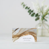 Eleganter Luxus Gold 3D Abstract | QR-Code Visitenkarte (Stehend Vorderseite)