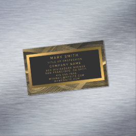 Eleganter Luxus Gold Black Wave Magnetische Visitenkarte