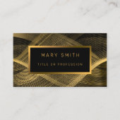 Eleganter Luxus Gold Black Wave Visitenkarte (Vorderseite)
