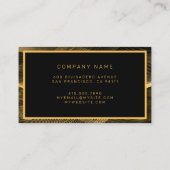 Eleganter Luxus Gold Black Wave Visitenkarte (Rückseite)