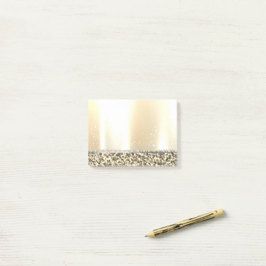 Eleganter Luxus Gold Glitzer, Diamanten, Perlen Post-it Klebezettel (Auf Schreibtisch)