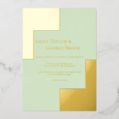 Eleganter Luxus Gold Silber Moderne Hochzeit Folieneinladung (Vorderseite)