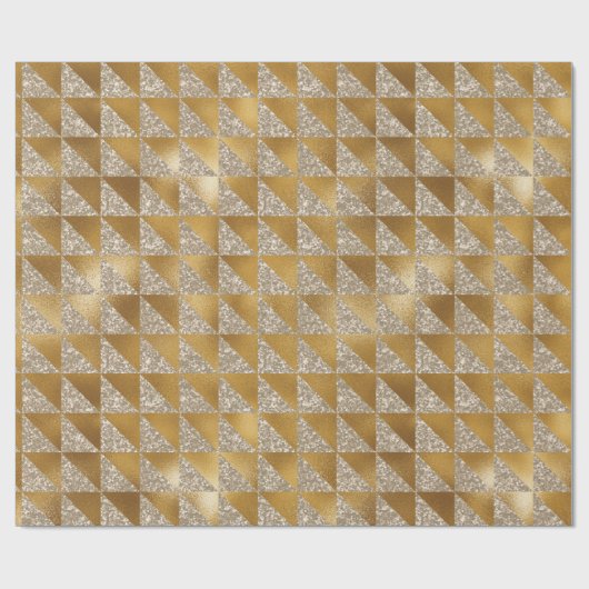 Eleganter Luxus Gold Silver Glitzer Sparkle Geschenkpapier (Flach)