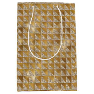 Eleganter Luxus Gold Silver Glitzer Sparkle Mittlere Geschenktüte