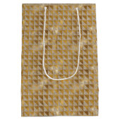 Eleganter Luxus Gold Silver Glitzer Sparkle Mittlere Geschenktüte (Rückseite)