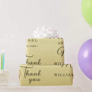 Eleganter Luxus Gold Verzierte Hochzeit Geschenkpapier
