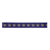Eleganter Luxus Golden Navy Glitzer Ramadan Kareem Satinband (Vorderseite)